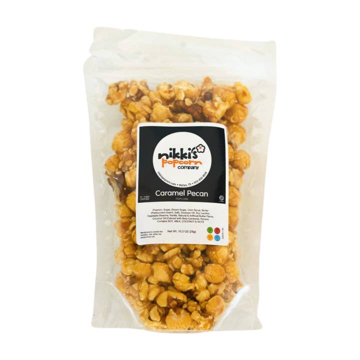 Nikki's Popcorn Company - Wholesale Popcorn - 4 Cup Peg Bag - Caramel Pecan Popcorn