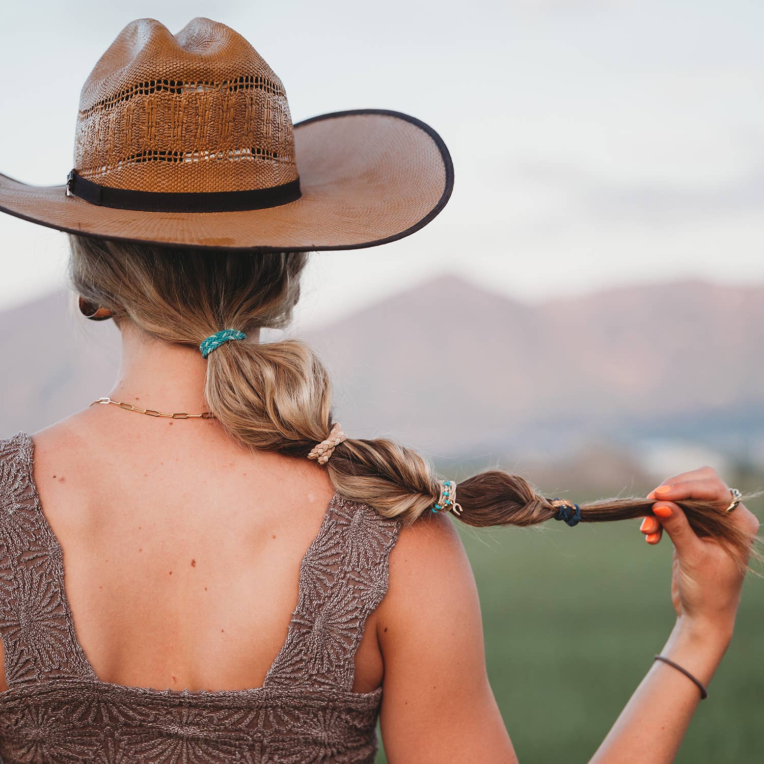 K'lani hair tie bracelets - Wholesale Jewelry Set - "Stride" Turquoise Cowgirl Boot Hair Tie Bracelets5