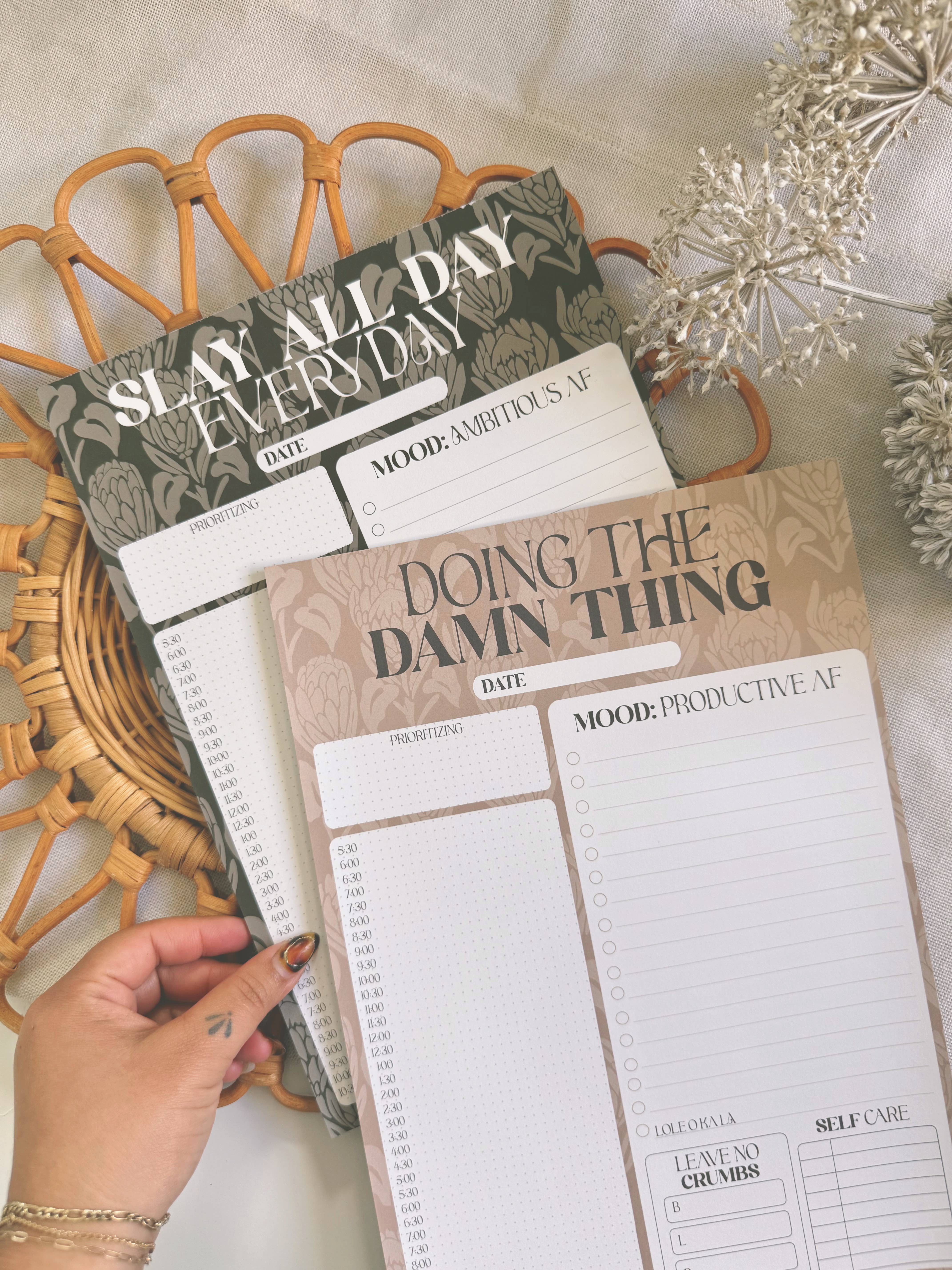 Bujo Bae - Wholesale Notepad - BAE in Latte and Emerald | Daily Notepads4