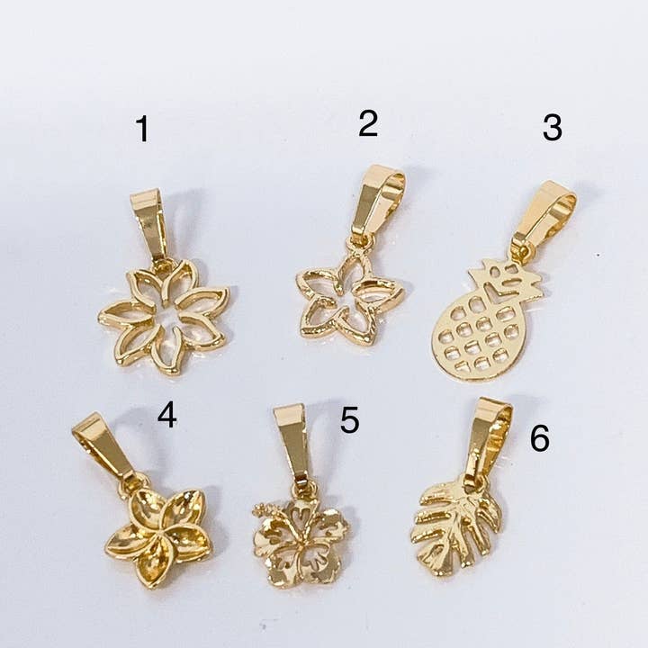 Anela's Jewelry - Wholesale Individual Charm/Pendant - Charms Plumeria Pineapple Tiare Monstera Leaf Hibiscus Cutout Bracelet Jewelry Charms