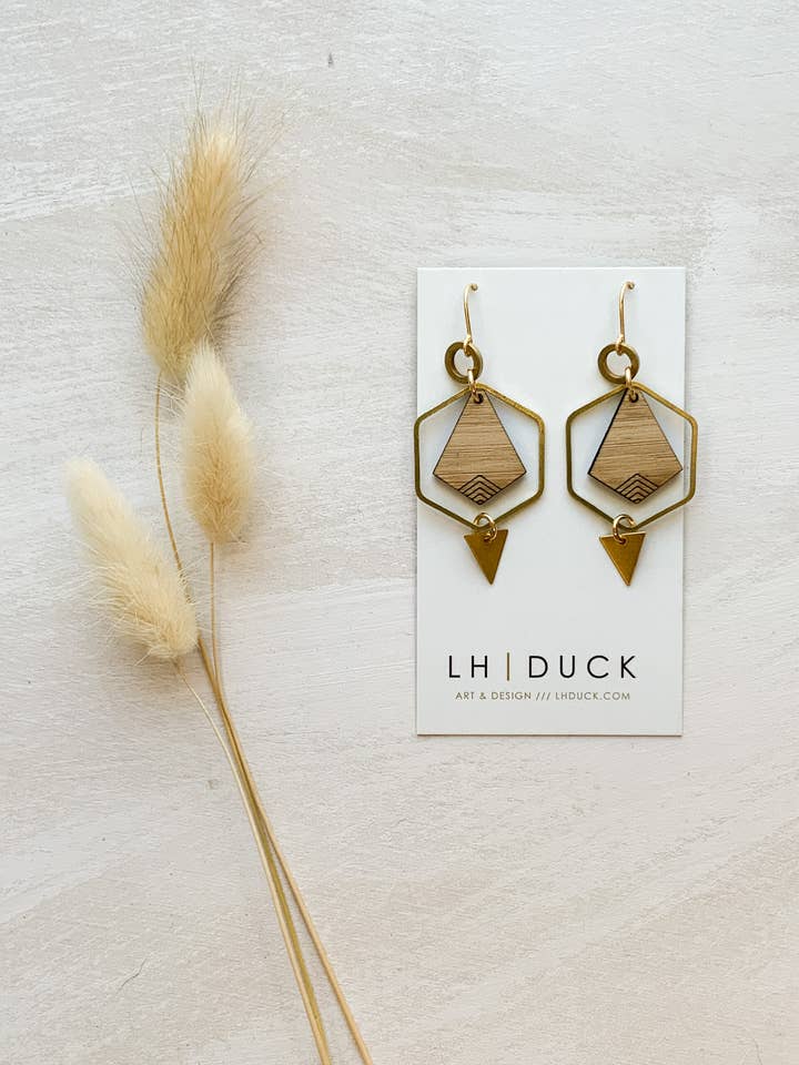 148 zeshoekige hoepels van messing en bamboe voor wholesale door LHDUCK