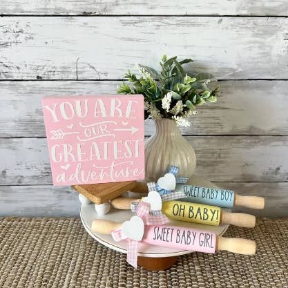 AH Designs 15 - Wholesale Decorative Tabletop Object - 7'' Baby tiered tray decor, mini rolling pin for tiered tray3