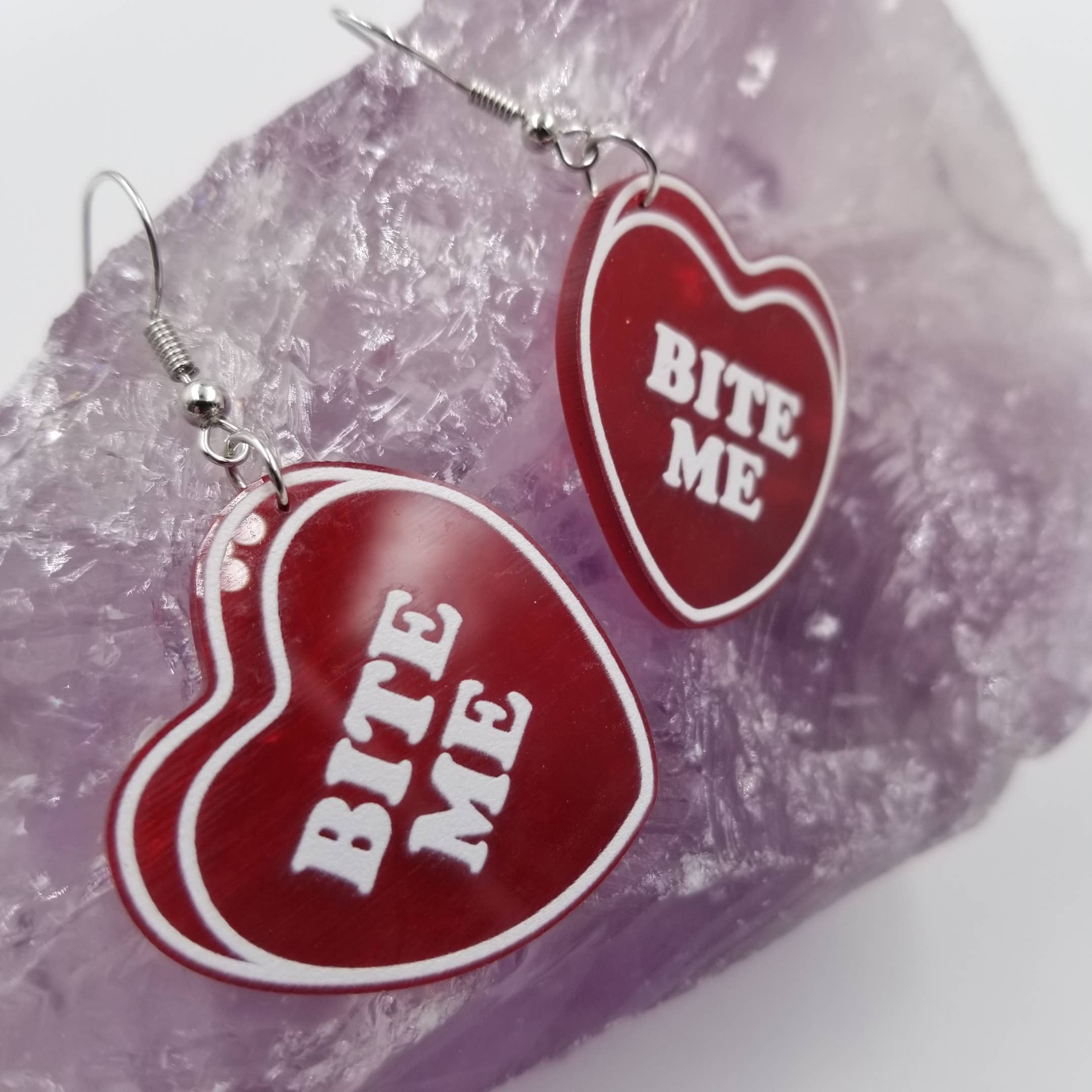 magnolia jewelry - Wholesale Dangle Earrings - BITE ME Red Heart Earrings - Valentines Day1