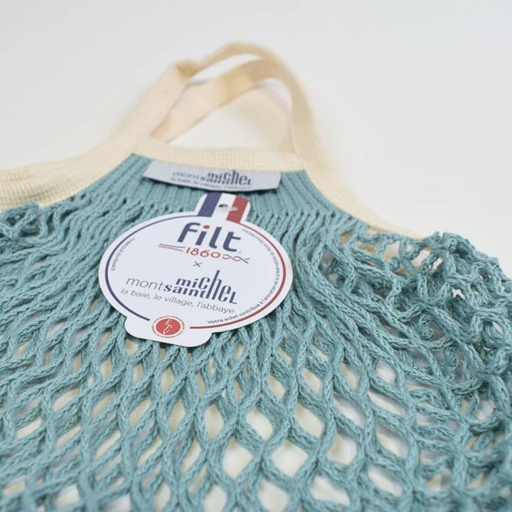 Filt1860 - Wholesale Grocery/Shopping Bag - Small shopping net bag Aquablue LE MONT ST MICHEL X FILT18602