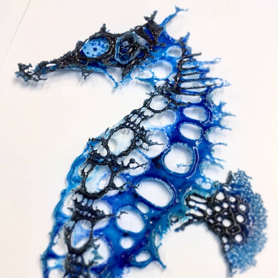 Dreya Glass - Wholesale Picture Frame - Framed Fused Glass Seahorse Large1