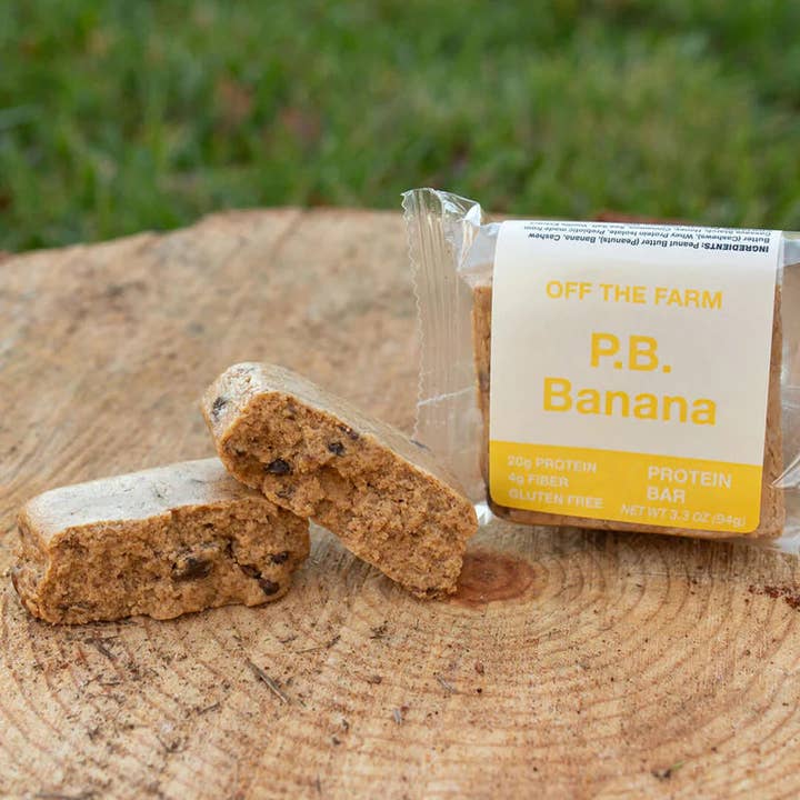 Off The Farm Peanut Butter Banana Protein Bar 12ct for wholesale by swiig