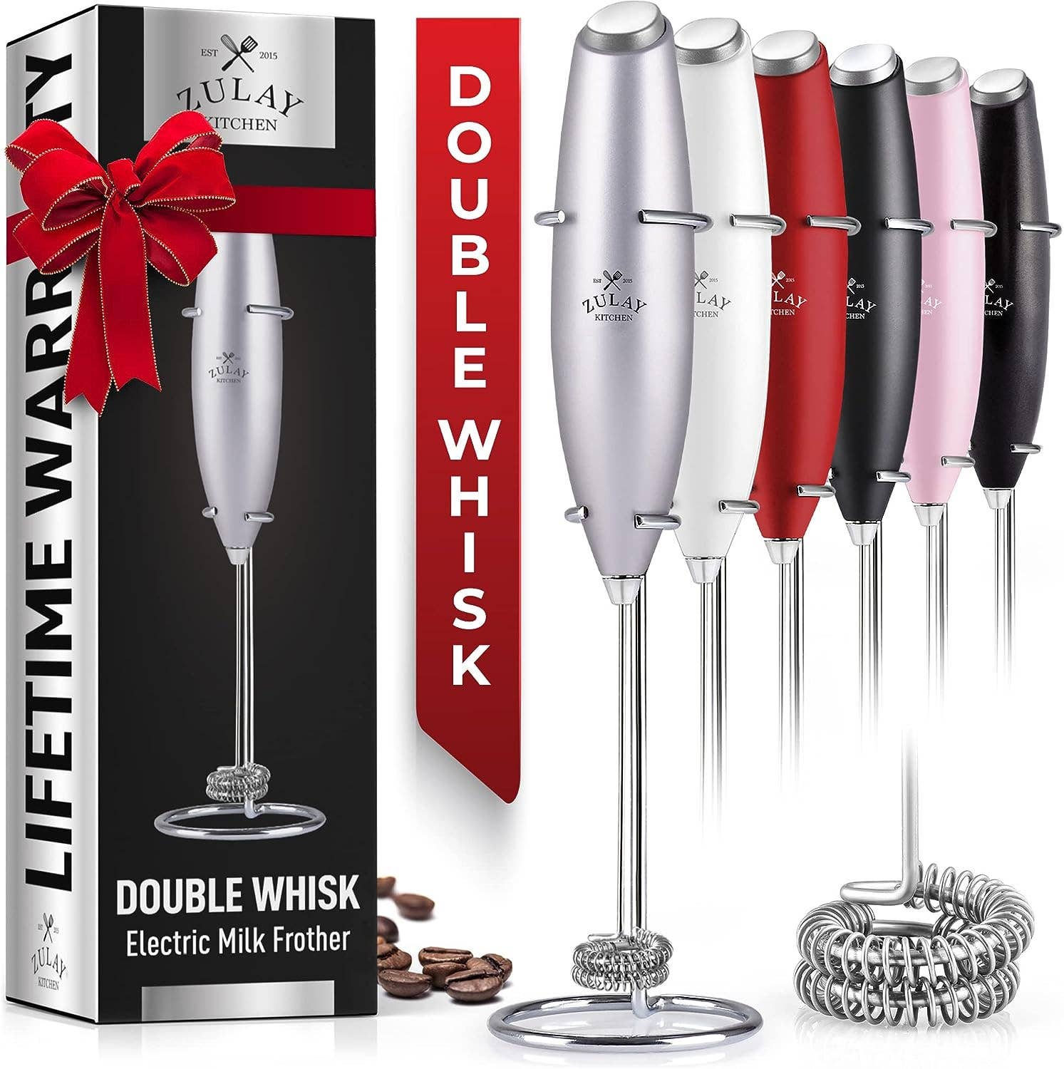 Zulay Kitchen - Vente Ustensile/gadget de cuisine - Mousseur à lait électrique portable avec double fouet Zulay9