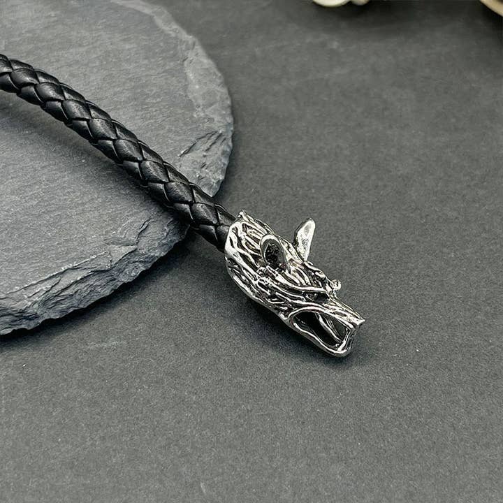 GemMeet – wholesale Charm/dangle bracelet – Vintage Viking Stainless Steel Wolf Bracelet4