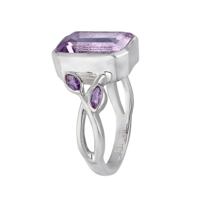 Tiramisu - Wholesale Single Stone/Solitaire Ring - 925 Sterling Silver Purple Amethyst Solitaire Ring3