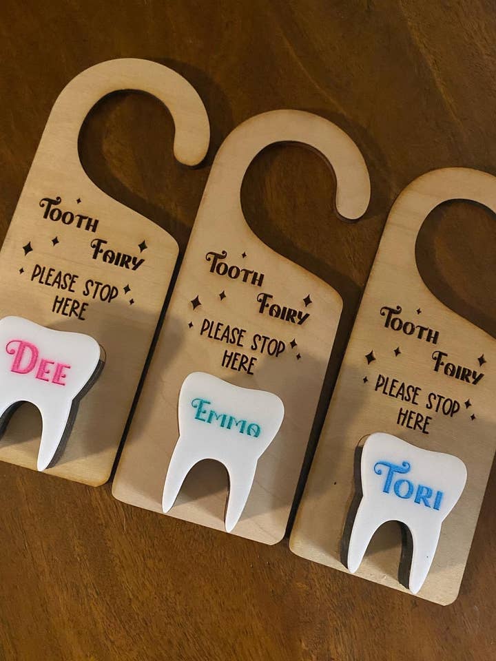 Personalized Tooth Fairy Door Hanger for wholesale by Estrellita Designs