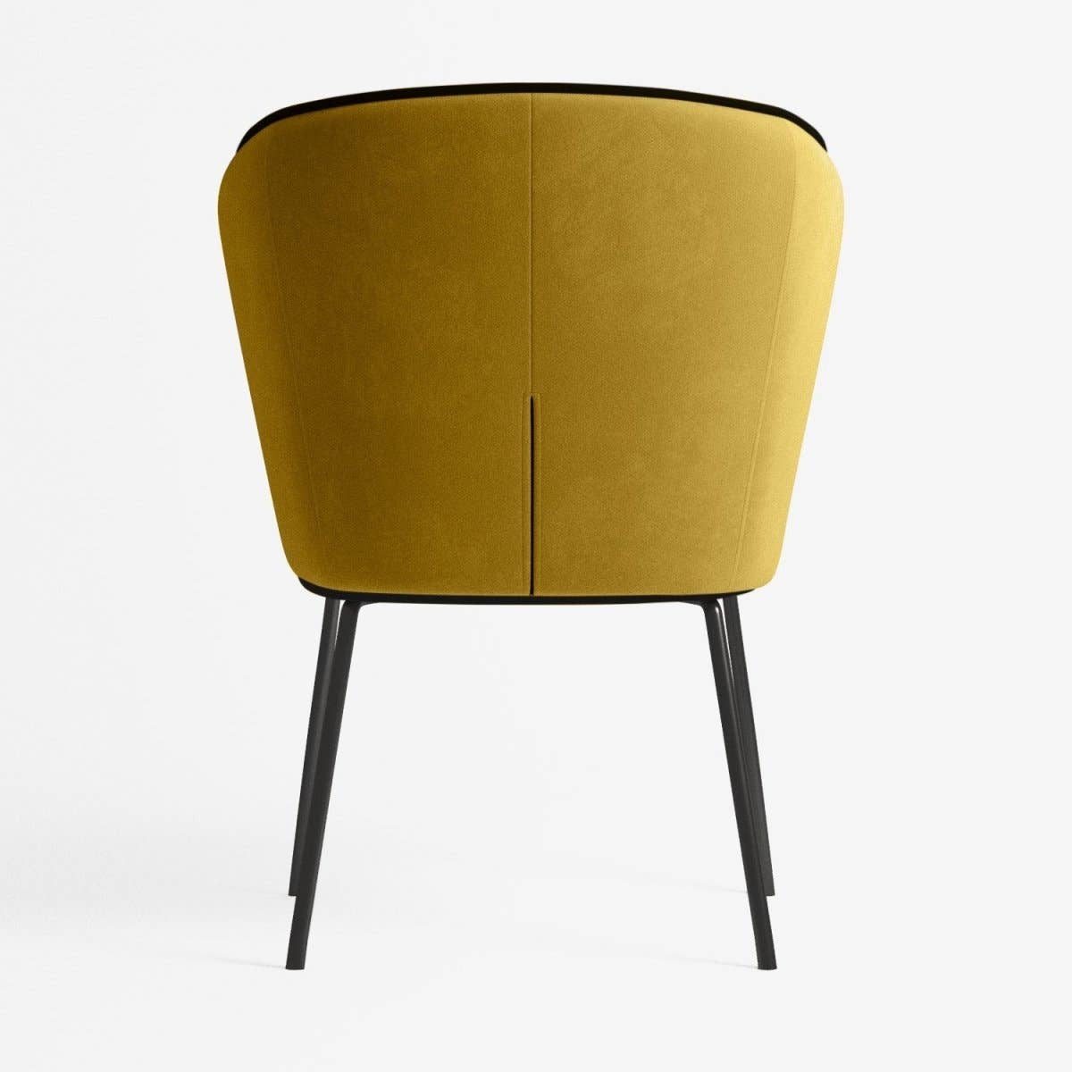 Potiron - Vente Chaises - Chaise Gaya à liseré en velours – Jaune Moutarde4