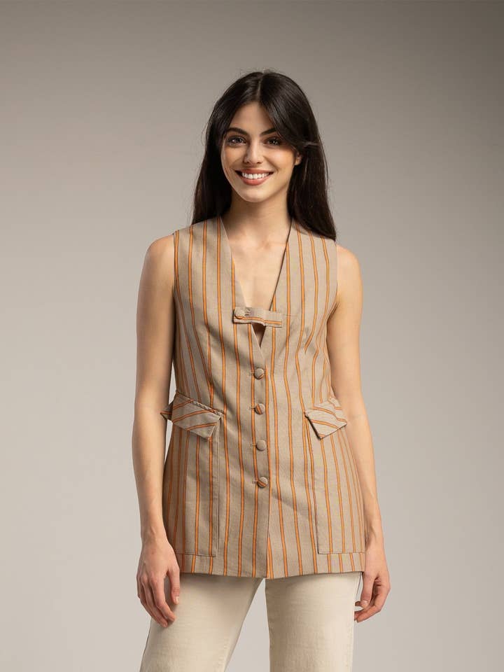 Orange Blazer Väst för wholesale av Dolores Promesas