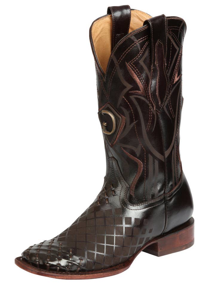 Mens Rodeo Boots El General Pull-Up Leather Brown for wholesale by Conejo Western Wear