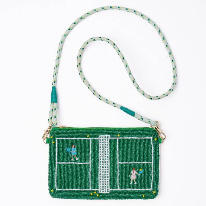 Leila Tennis Seed Bead Clutch With Strap Wholesale for wholesale by INK + ALLOY