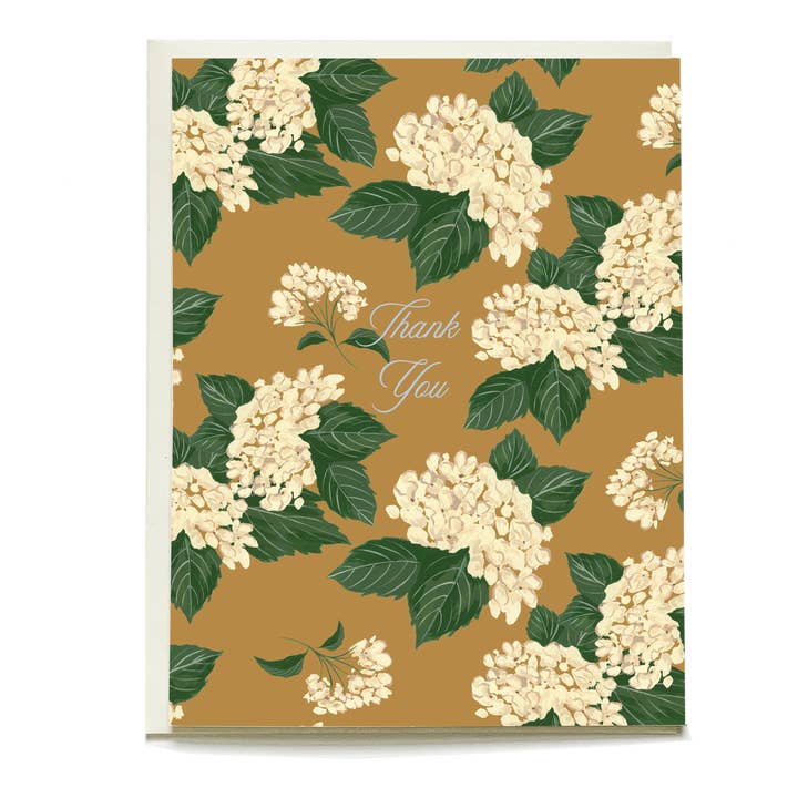 Cartão de Agradecimento com Hortênsias por atacado de Pen + Pillar