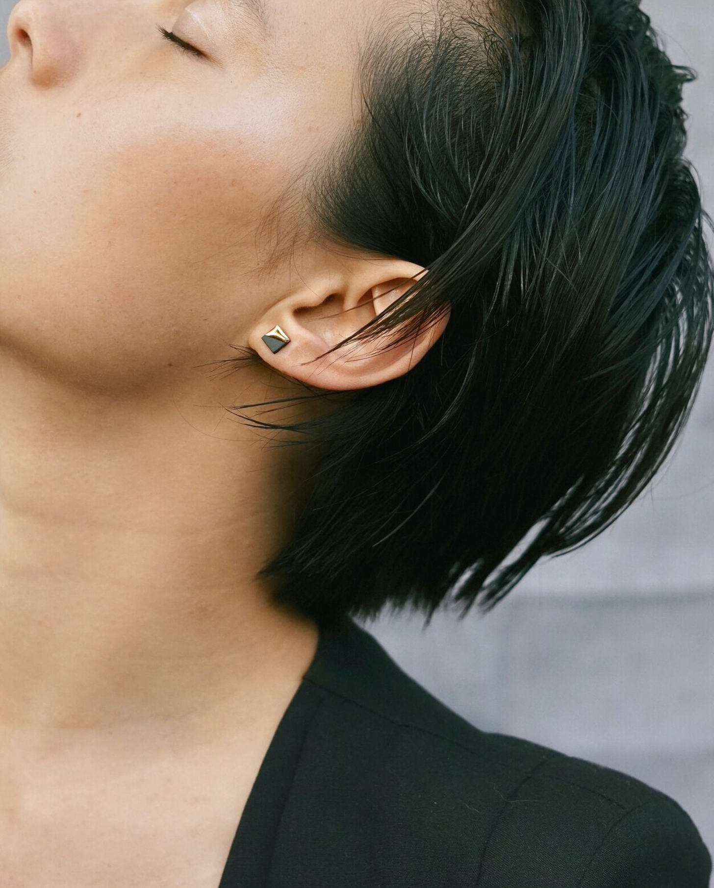 Mier Luo - Wholesale Stud/Post Earrings - Gold Dipped Square Studs1