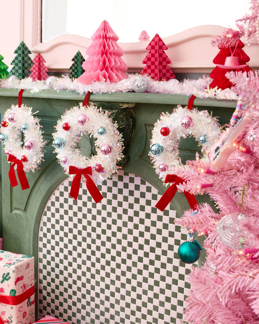 xo, Fetti - Vente Couronne - Une couronne de Noël blanche - mini-couronne blanche irisée6