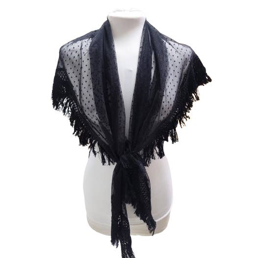 Susana Escribano - Wholesale Wrap - Women's - Flamenco shawl with plumeti fabric for women15
