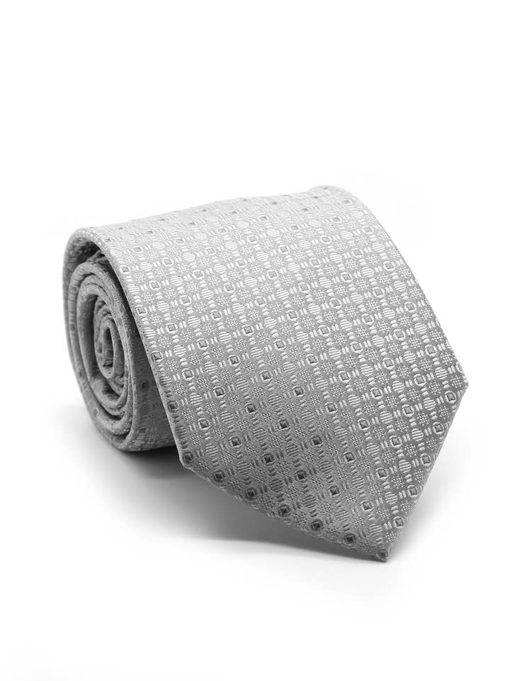 Ferrecci Mens Grey Geometric Necktie with Handkerchief Set for wholesale by Ferrecci