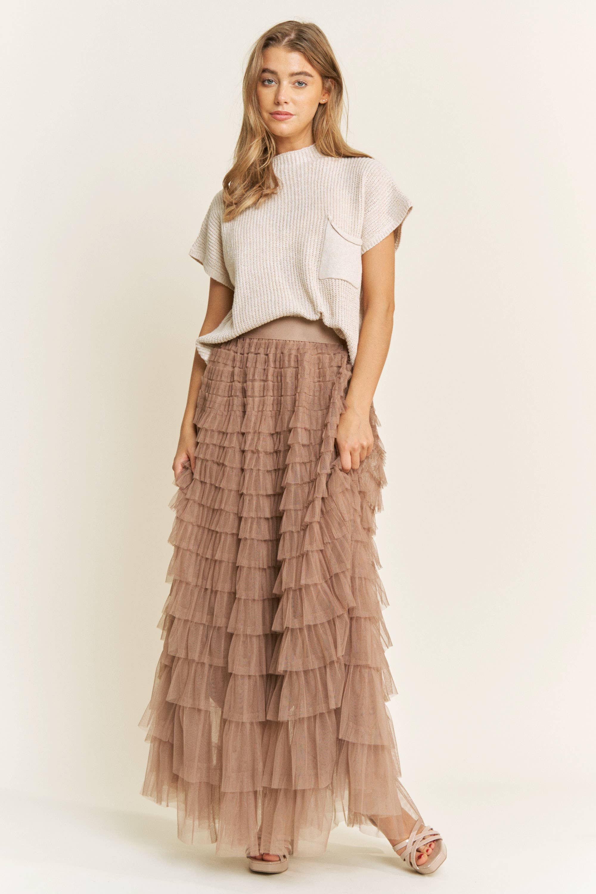 Sweet Generis - Vendita all'ingrosso Gonna - Donna - Gonna lunga a più strati in tulle a rete8