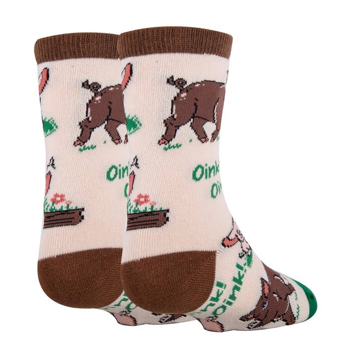 Oooh Yeah/Sock It Up/Oooh Geez Slippers - Wholesale Socks - Kids - Pig Deal | Kids' Funny Crew Socks1