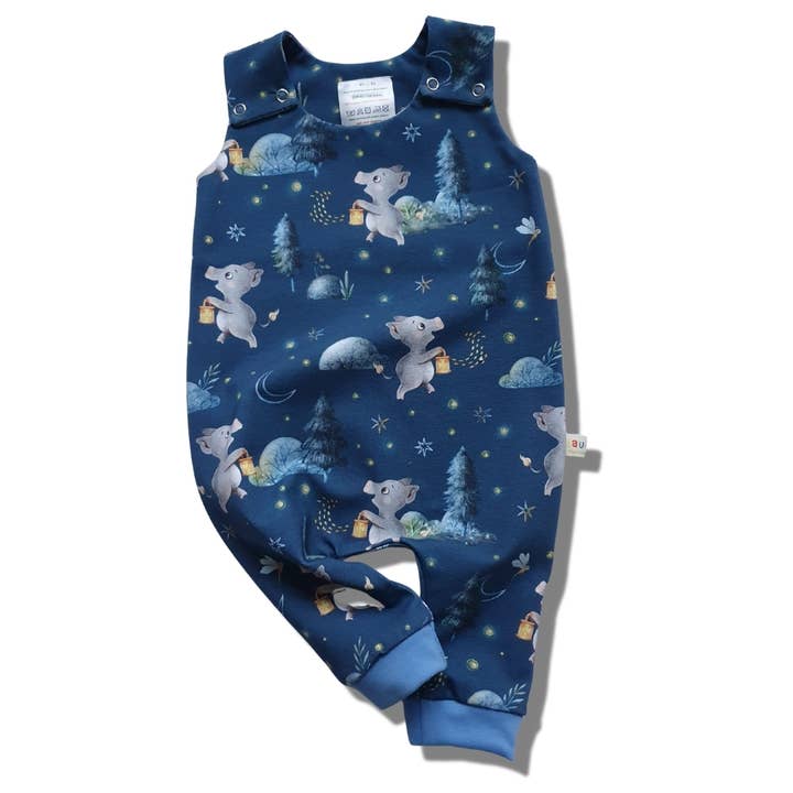 Barboteuse bébé en jersey de coton biologique Promenade Nocturne Magique pour la vente par biau-biau Ireland