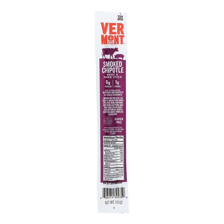 Everyday Supply Co - Wholesale Jerky - Vermont Smoke & Cure Chipotle Realsticks, 1 Oz, 24 Pack