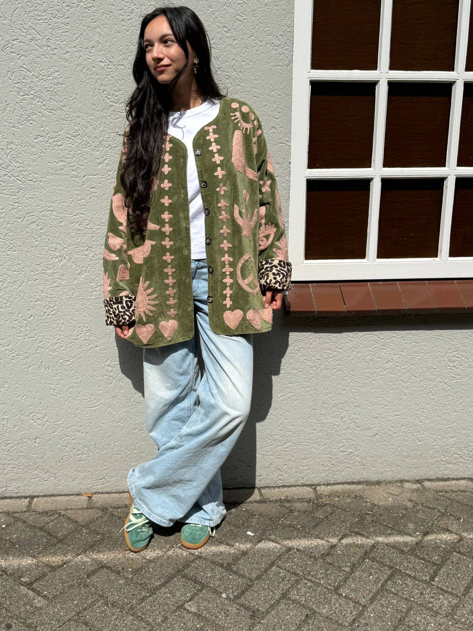 ToutVintage - Wholesale Jacket - Women's - Velvet Jacket DREAM green pink3