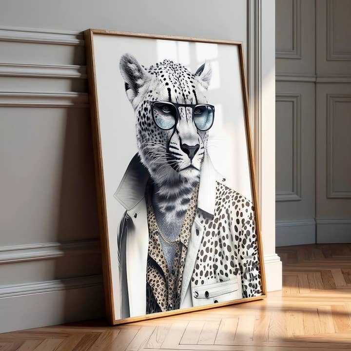 Stilren Snöleopard | Snyggt Modernt Djurväggkonsttryck för wholesale av Belter Prints