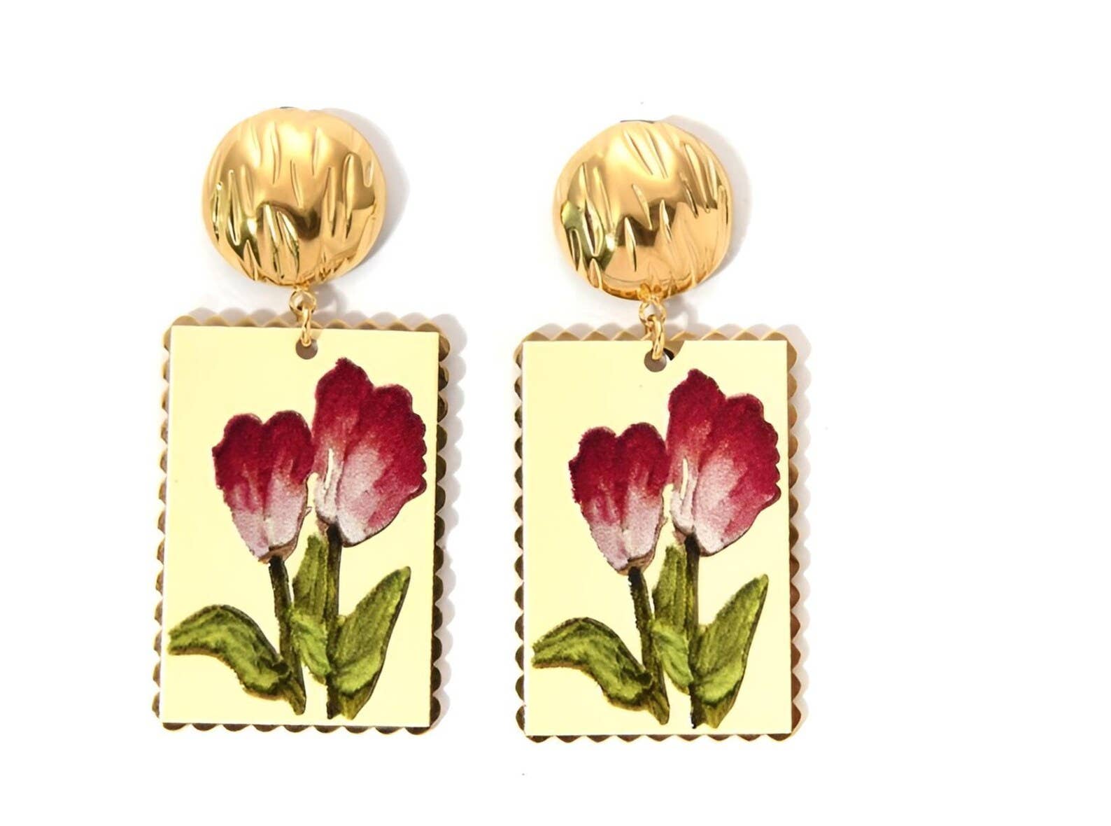 Wild & Free - Vendita all'ingrosso Orecchini pendenti - Orecchini a forma di fiore in acciaio2