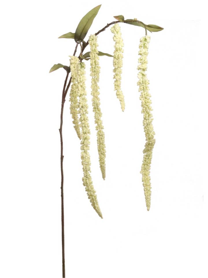 32" Hanging Cream Amaranthus Spray Faux Flower for wholesale by Larksilk