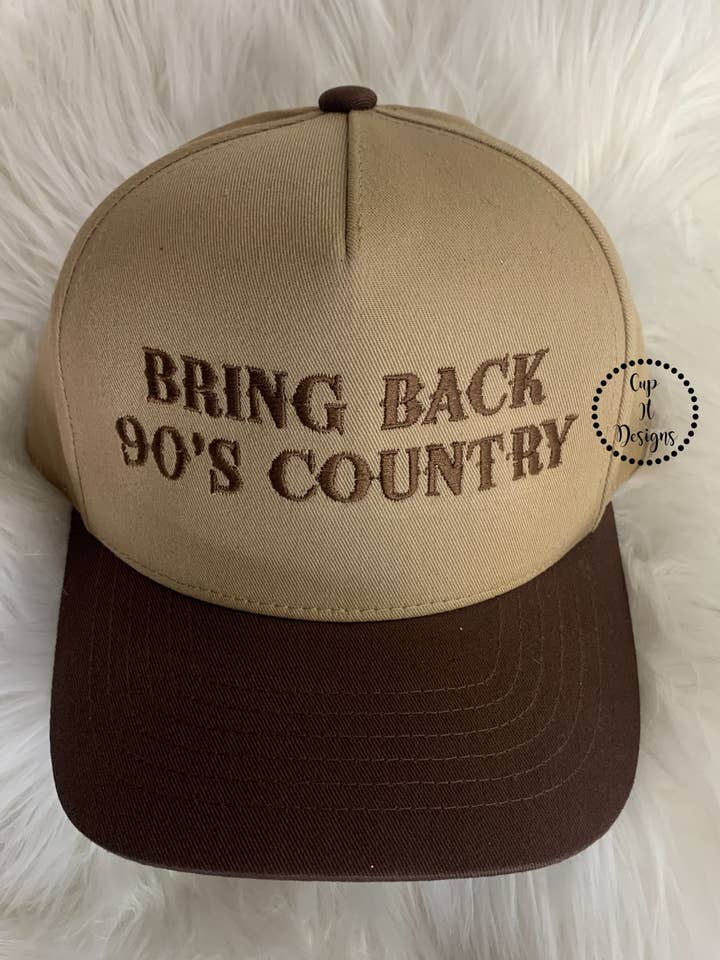 Casquette brodée "Bring Back 90s Country" pour la vente par Cup It Designs