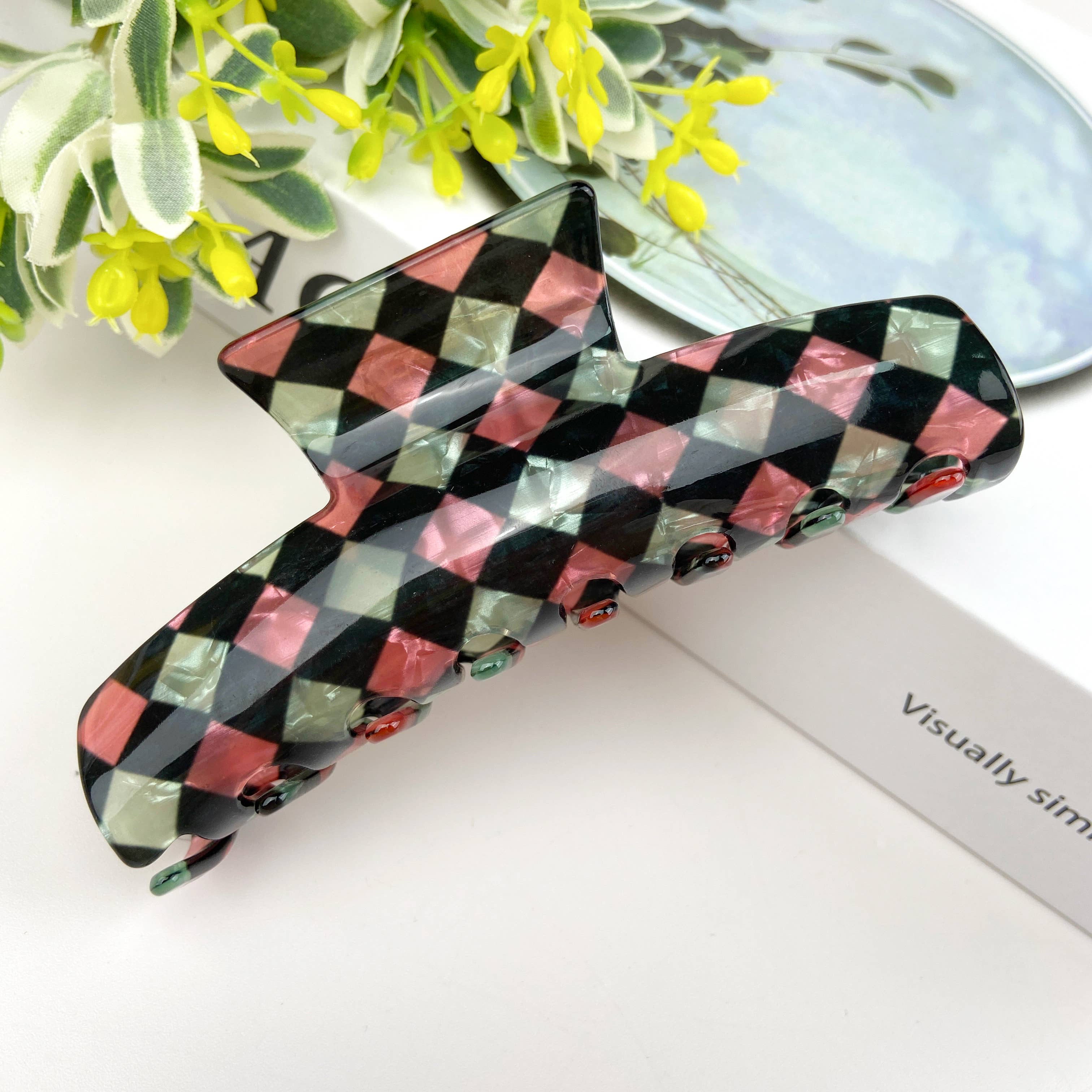 mildstyles – Engroshandel Hårspænde - Dame – Skakternet Hår Claw Clip8