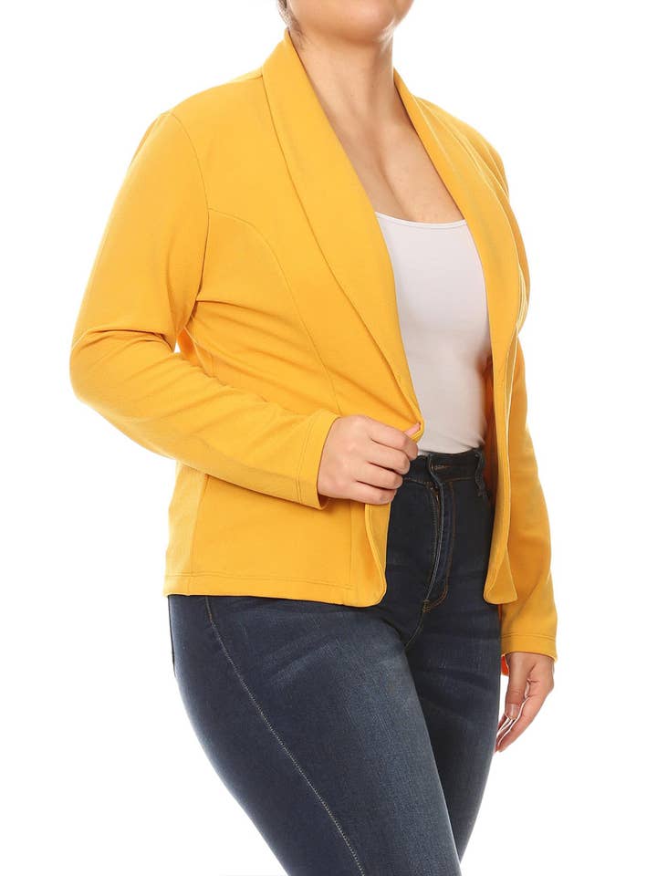 MOA COLLECTION - Wholesale Blazer - Women's - Women's Solid Casual Plus Size Trendy Blazer Jacket13