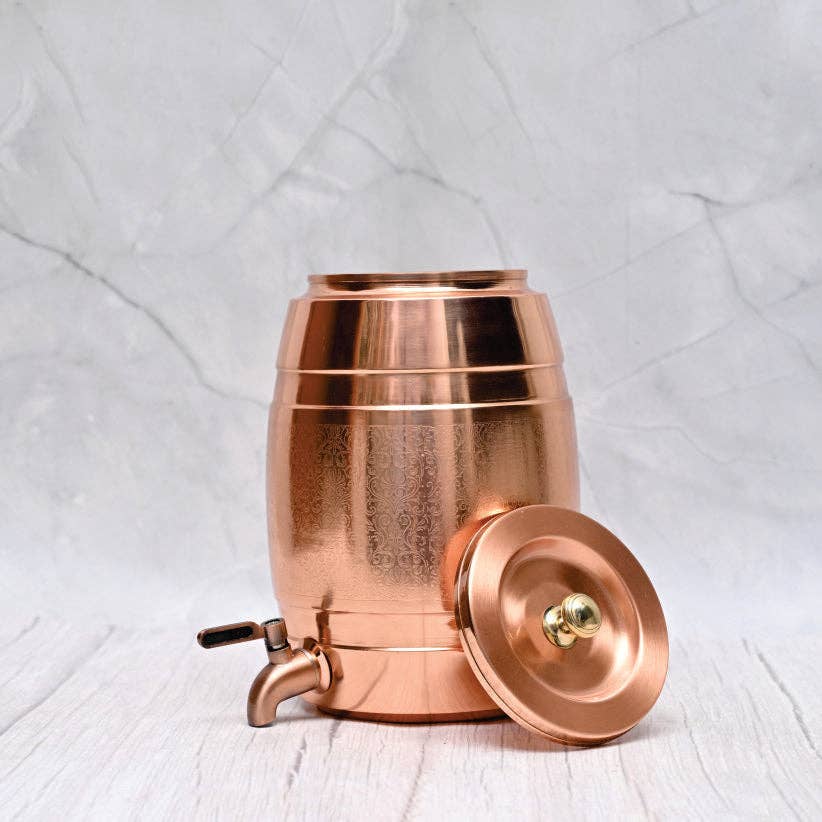 SAMA Homes – wholesale Drink dispenser – Pure Copper Water Dispenser Barrel Mid Etching Designed.1