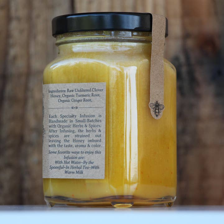 Blue Sage Honey Co. - Wholesale Honey - Turmeric Ginger Infused Raw Honey Organic Turmeric & Ginger