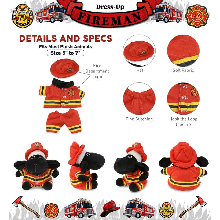 Cota Global - Wholesale Stuffed/Plush Toy - Kids & Baby - Plush Dress-Up - Fireman Small1