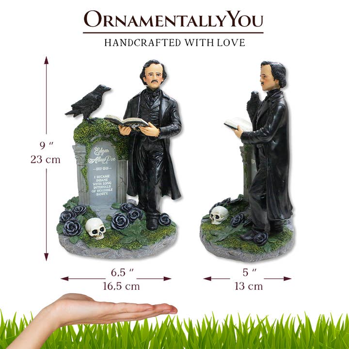 OrnamentallyYou - Wholesale Decorative Figurine - Edgar Allan Poe Handpainted 9" Figurine, Horror Home Statue 2