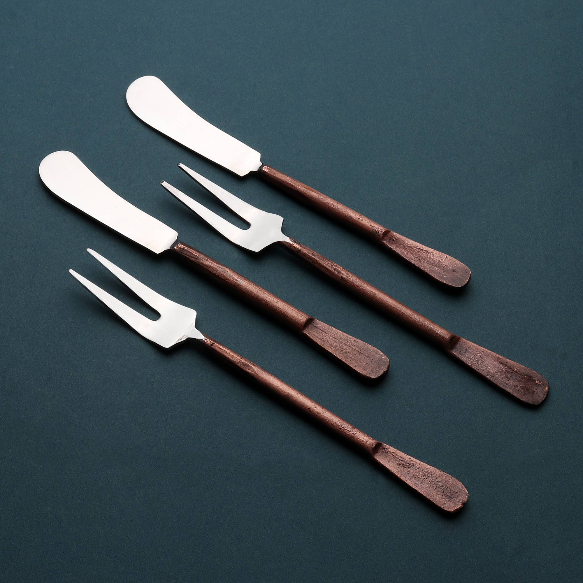 INOX artisans - Vente Set de couverts - Ensemble fourchette à fromage et épandeur INOX Celia2