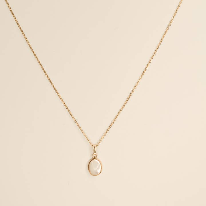 Mother of Pearl Bezel Necklace for wholesale by Syd Squared Jewelry