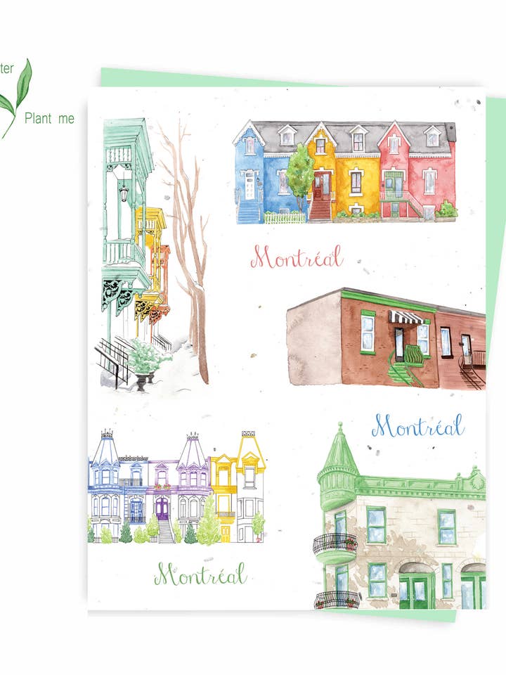 Montreal Façades, Carte ensemencée à planter pour la vente par Hobeika Art