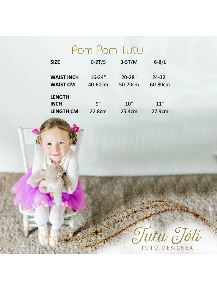 Tutu Joli LLC - Wholesale Tutu - Kids - Purple Kids Skirt | Pom Pom Tutu and Bow Hair Tie For Girls