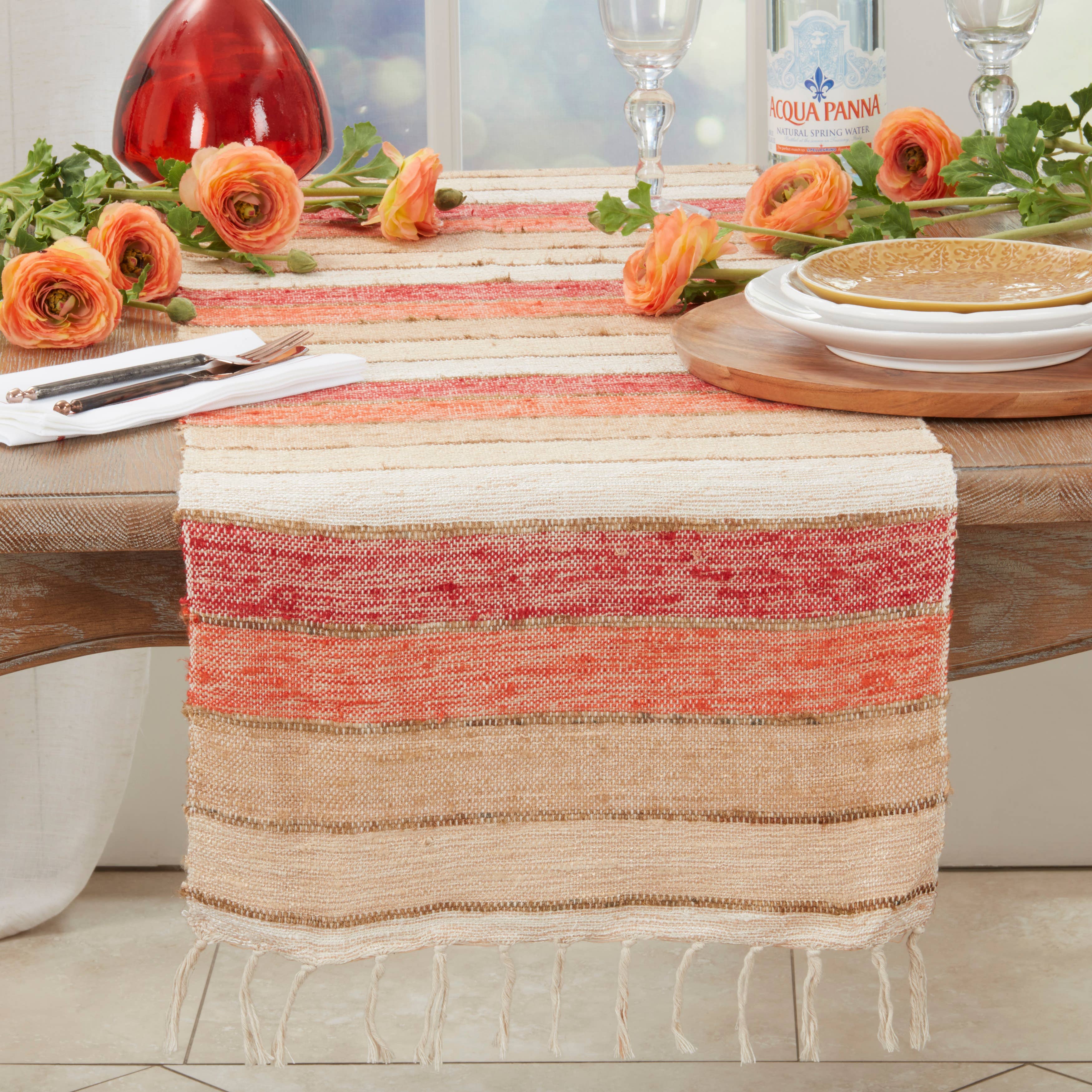 Orange Chic Stripes Table Runner for wholesale on Faire2