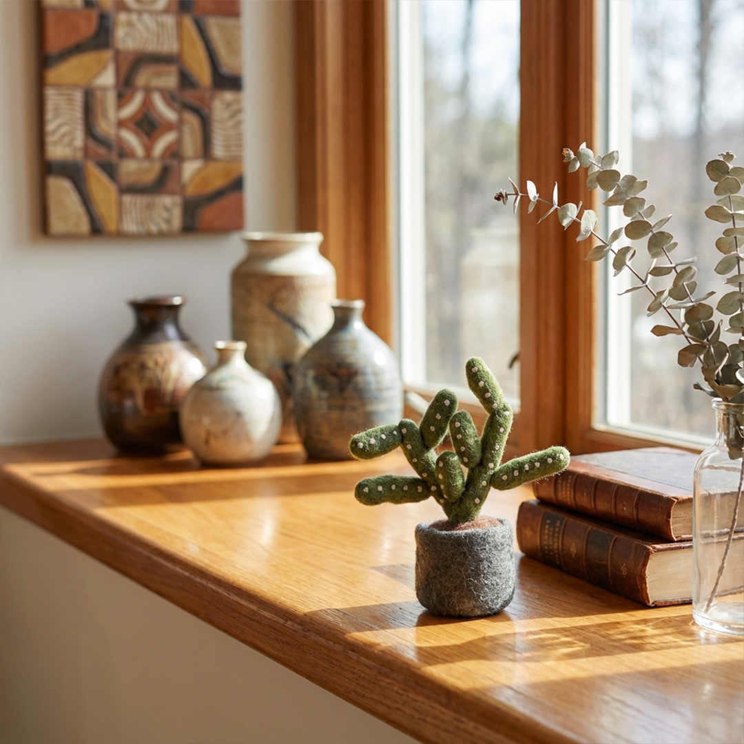 Felt So Good - Wholesale Decorative Tabletop Object - Handmade Felt Biodegradable Fake Miniature Plant Decoration15