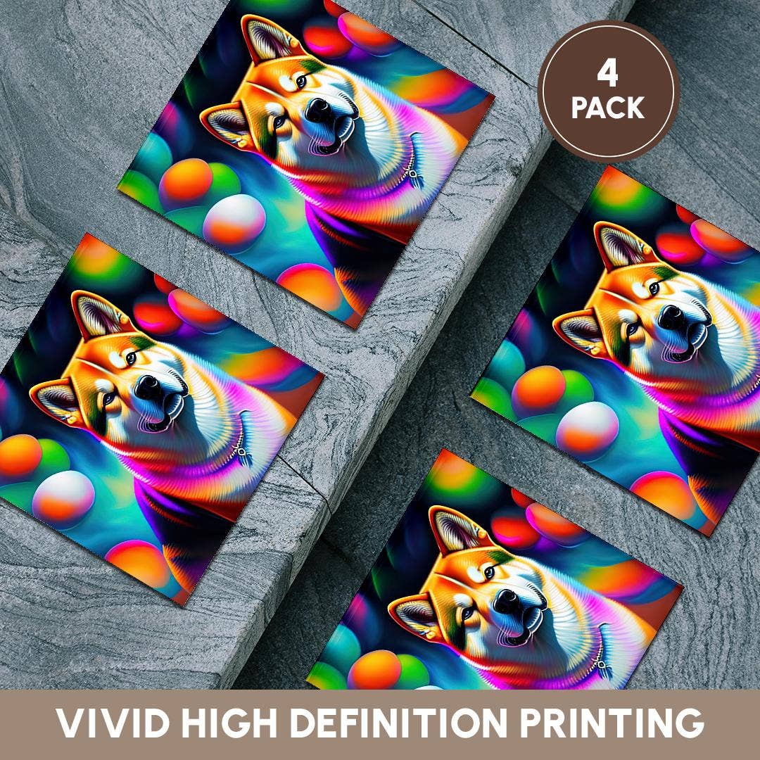 3dRose - Vendita all'ingrosso Sottobicchiere - 3dRose, Splendido ritratto di cane Shiba Inu. Regalo di pittura digitale fantasy, Sottobicchiere5