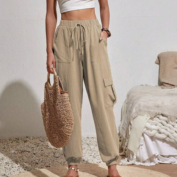 Versatile Solid Color Pocket Casual Work Pants For Women and other Purchase Wholesale work clothes. Free Returns & Net 60 Terms on Faire trending on Faire.