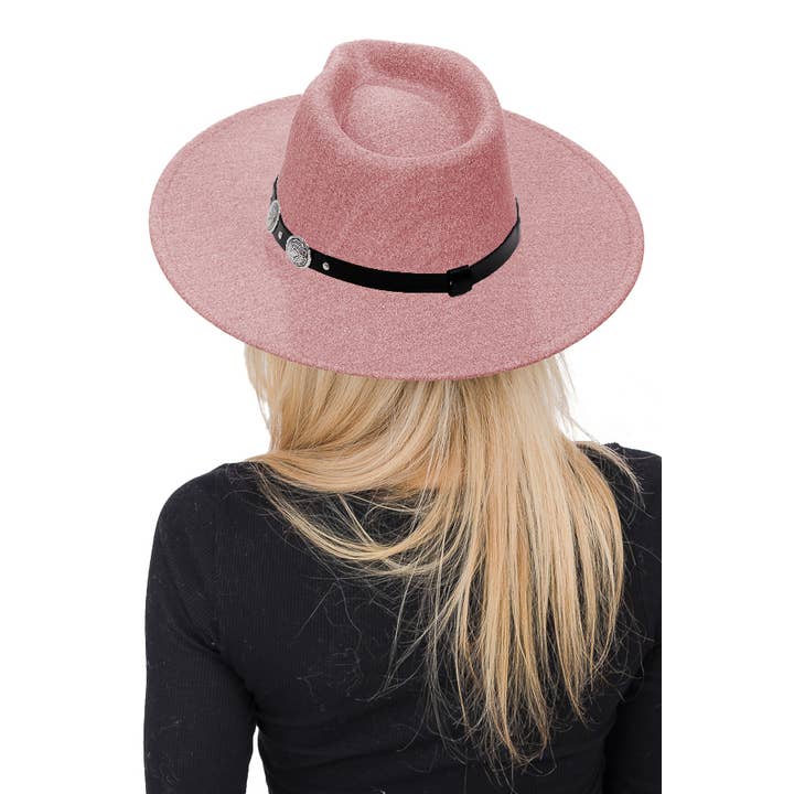 Cap Zone - Wholesale Fedora - Women's - Stagecoach Belt Pinch Crease Faux Wool Rancher Hat5