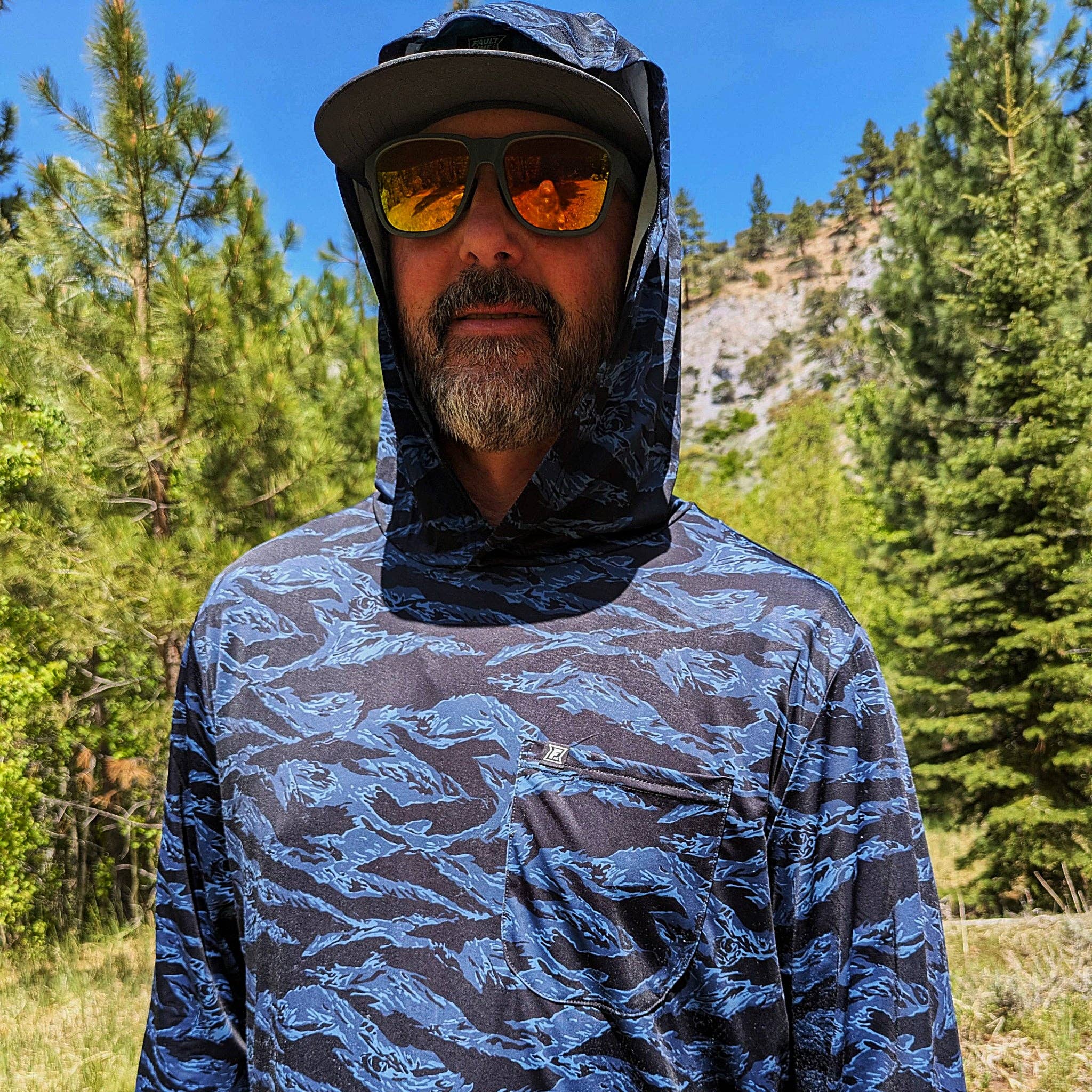 FaultLine395 – wholesale Hoodie – Men's – Carson Sun Hoodie - Black Tiger Camo1