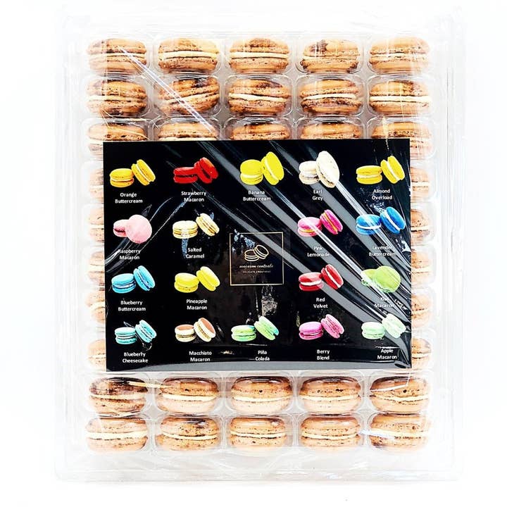 50 Pack Coffee French Macaron Value Pack for wholesale by macaron centrale