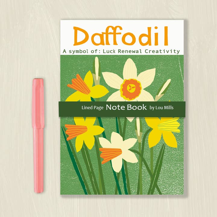 Daffodil Notebook for wholesale by Lou Mills